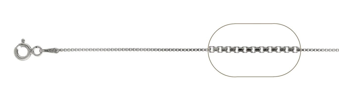925 Sterling Silver Box Chain 015 / 0.8mm, 16 inches - 30 inches