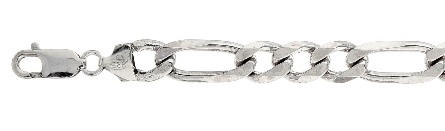 925 Sterling Silver Figaro Chain 350 / 13mm, 16 inches - 30 inches