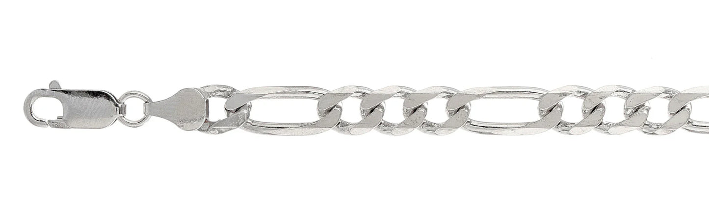 925 Sterling Silver Figaro Chain 220 / 8mm, 16 inches - 30 inches