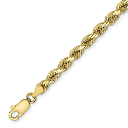 10kt Gold Hollow Rope Chain 6mm, 20 inches - 26 inches