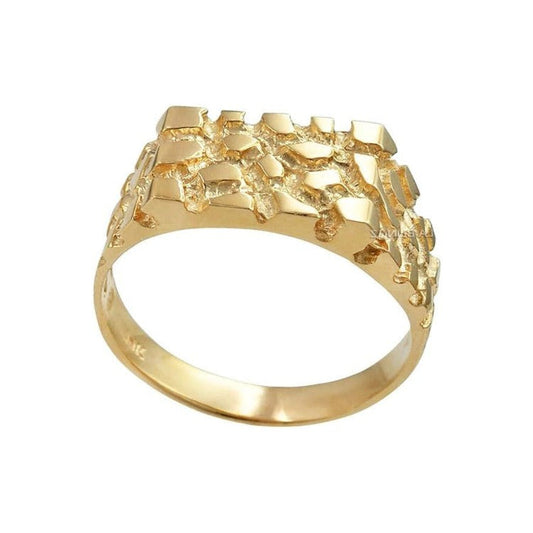 10kt Gold Rectangle Shaped Nugget Rings - Medium