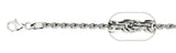 Rope 070 supplier geometry reference for the solid, unplated 925 sterling silver chain
