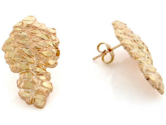 10kt Gold Africa Shaped Nugget Earrings - Large