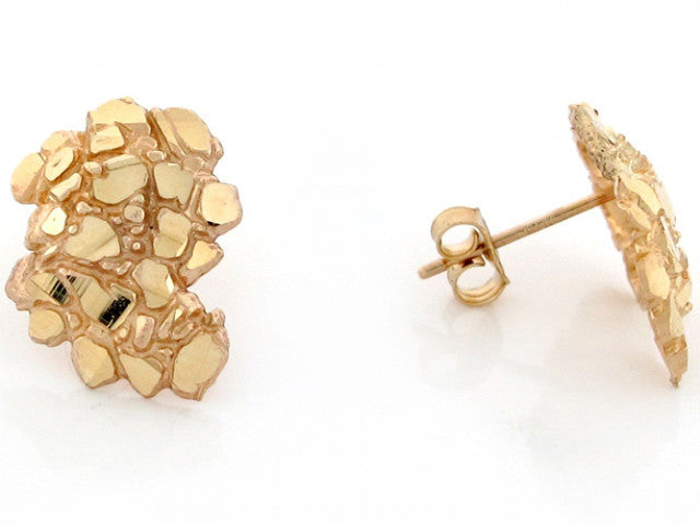 10kt Gold Africa Shaped Nugget Earrings - Medium