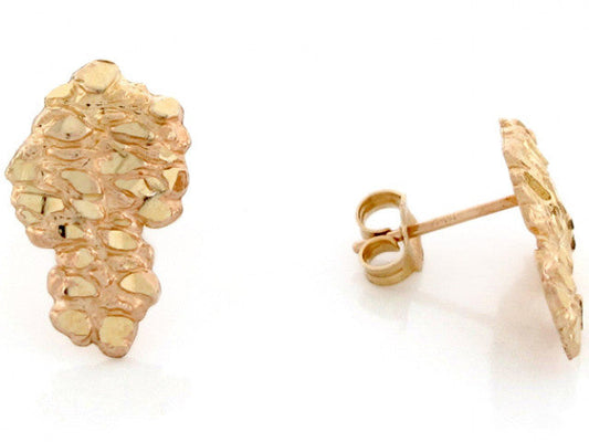 10kt Gold Africa Shaped Nugget Earrings - Small