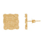 10kt Gold Square Shaped Nugget Earrings - Medium