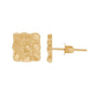 10kt Gold Square Shaped Nugget Earrings - Small