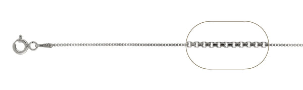 925 Sterling Silver Box Chain 015 / 0.8mm, 16 inches - 30 inches
