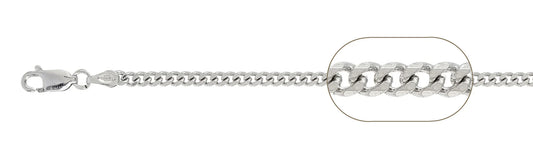 925 Sterling Silver Curb Chain 080 / 3mm, 16 inches - 30 inches
