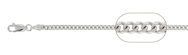 925 Sterling Silver Curb Chain 080 / 3mm, 16 inches - 30 inches