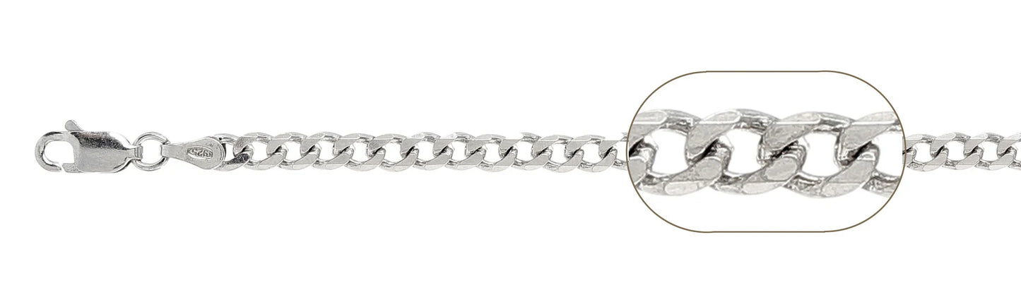 925 Sterling Silver Curb Chain 100 / 4mm, 16 inches - 30 inches