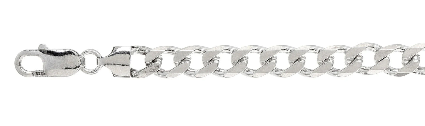 925 Sterling Silver Curb Chain 220 / 8mm, 16 inches - 30 inches