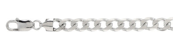 925 Sterling Silver Curb Chain 220 / 8mm, 16 inches - 30 inches
