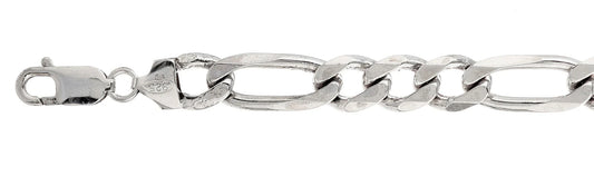 925 Sterling Silver Figaro Chain 350 / 13mm, 16 inches - 30 inches