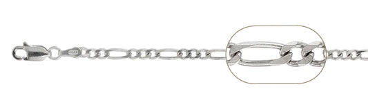 925 Sterling Silver Figaro Chain 100 / 3.8mm, 16 inches - 30 inches