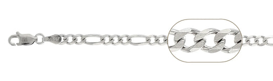 925 Sterling Silver Figaro Chain 120 / 4.5mm, 16 inches - 30 inches