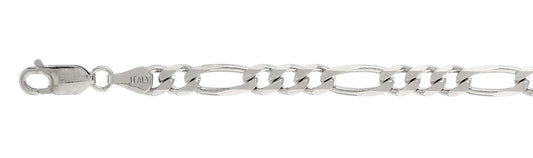 925 Sterling Silver Figaro Chain 180 / 6.6mm, 16 inches - 30 inches
