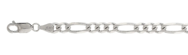 925 Sterling Silver Figaro Chain 180 / 6.6mm, 16 inches - 30 inches
