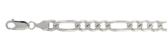 925 Sterling Silver Figaro Chain 220 / 8mm, 16 inches - 30 inches