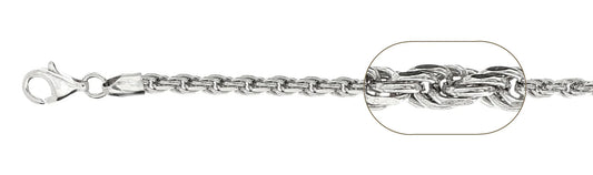 925 Sterling Silver Rope Chain 100 / 5mm, 16 inches - 30 inches