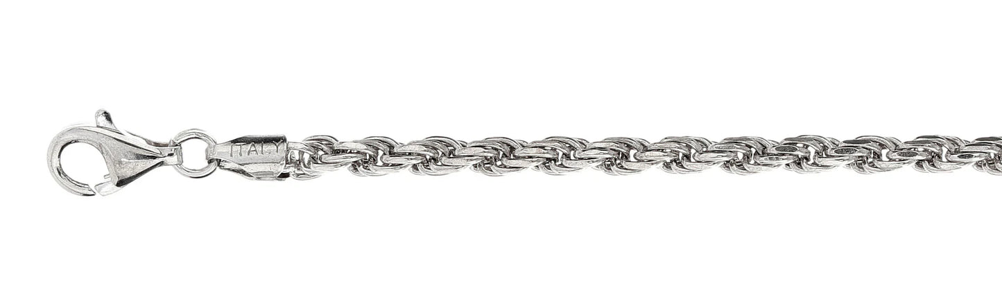 925 Sterling Silver Rope Chain 120 / 6mm, 16 inches - 30 inches