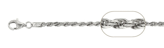 925 Sterling Silver Rope Chain 170 / 7mm, 16 inches - 30 inches