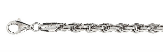 925 Sterling Silver Rope Chain 190 / 9mm, 18 inches - 30 inches